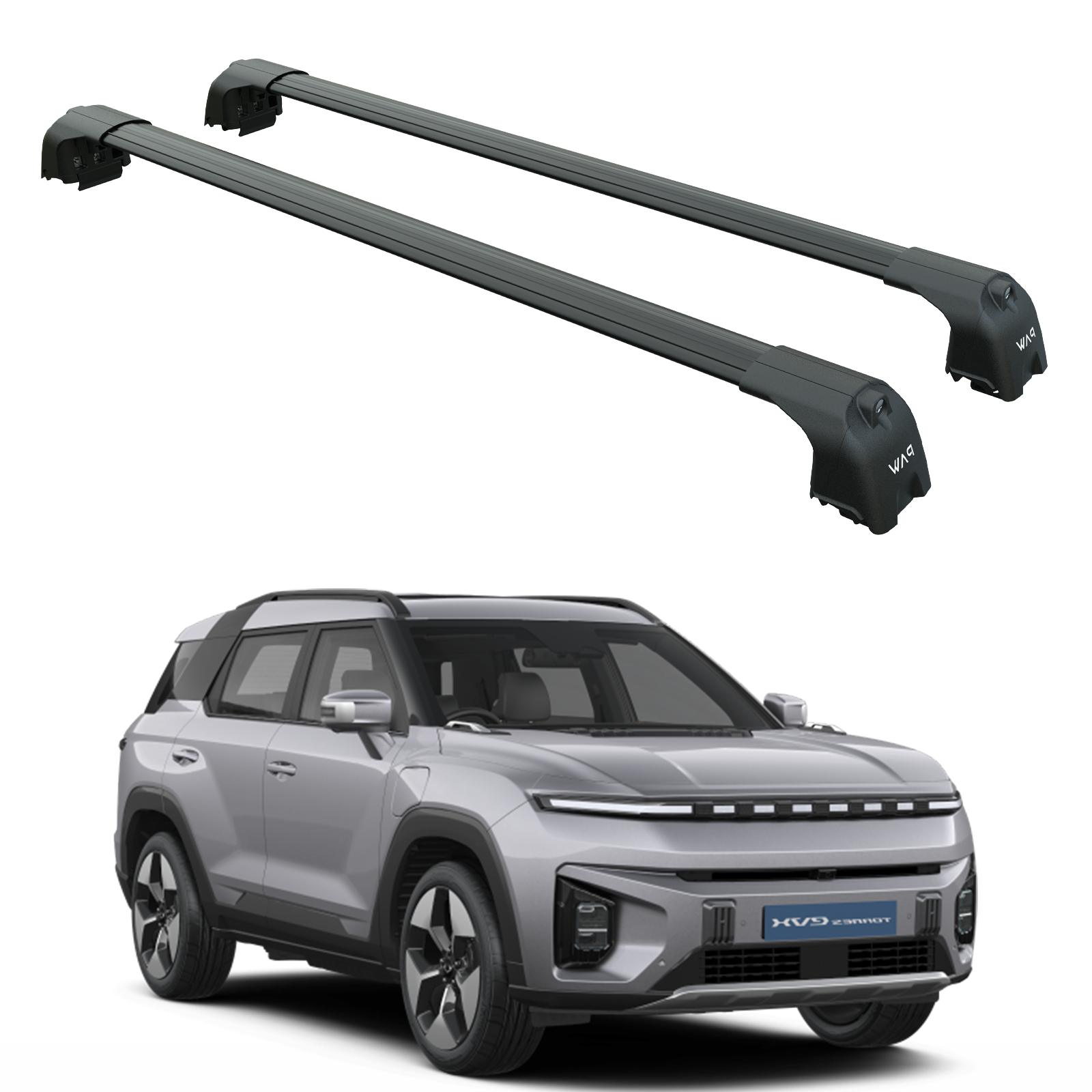For KGM Torres EVX 2024-2025 Roof Rack System, Aluminium Cross Bar, Flush Rail, Black For KGM Torres EVX 2024-2025 Roof Rack System, Aluminium Cross Bar, Flush Rail, Black